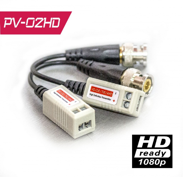 Приймач PV-02HD (Підтримка HDCVI / TVI / AHD, Макс. Відстань при 1080P - до 200 метрів, Ціна вказана за комплект з 2-х штук)