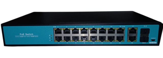 PoE Switch 6218GE-SFP 16POE + 1UTP + 1SFP 10/100 / 1000M, IEEE 802.3AF