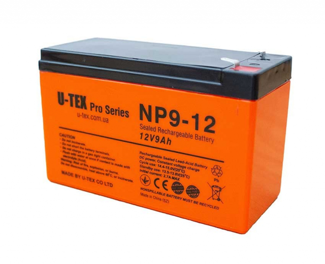 Акумулятор U-tex PRO 12В / 9,0 Ah