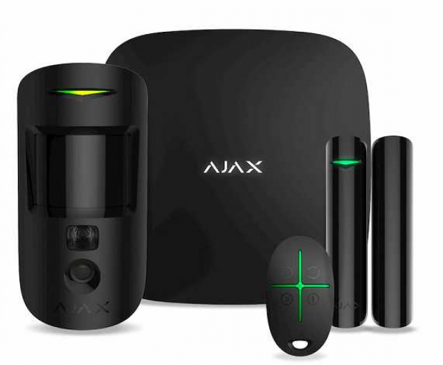 Ajax StarterKit Cam Plus Black Комплект бездротової охоронної сигналізації