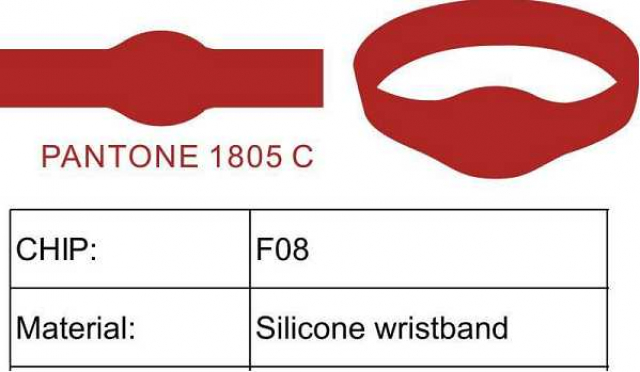 Браслет Silicone rubber MF 13.6 Khz 1K compatible колір червоний