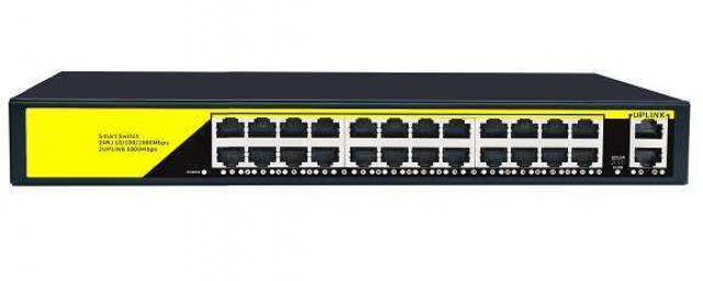 Коммутатор PoE Switch Utex UT-2420GB (24 RJ 10/100 Мбит/с PoE ,2 Uplink - 1000 Мбит/с, 350W)