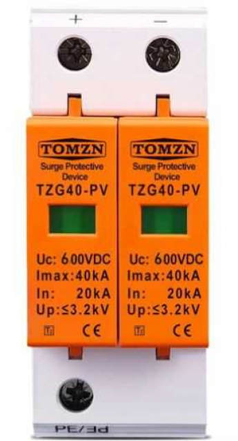 Пристрій захисту від імпульсних перенапруг TOMZN TZG40-PV 2P DC600V