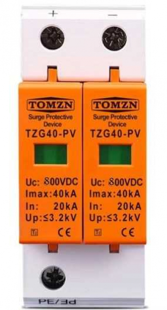 Пристрій захисту від імпульсних перенапруг TOMZN TZG40-PV 2P DC800V