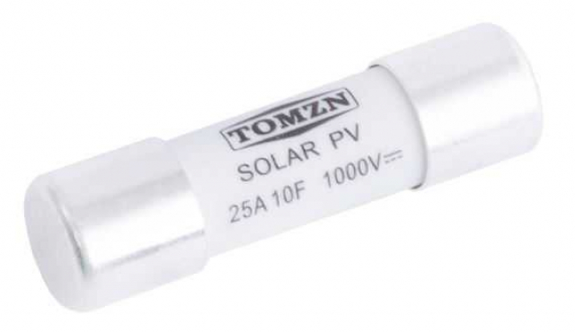 Запобіжник TOMZN FUSE 25A DC 1000V для захисту сонячної системи 10x38