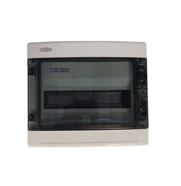 Пластиковий щит TOMZN HA-12 (12мод, до 400В AC, IP65, колір сірий, габарити: 260 х 300 х 140 мм)