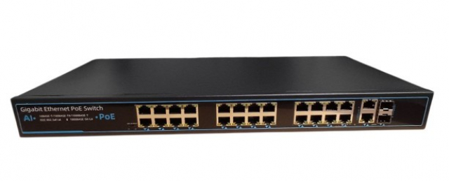 Комутатор PoE Switch Utex UT-SG28P (24 port POE 10/100Mbps + 2 port UPLINK 10/100/1000Mbps + SFP port 10/100/1000Mbps )