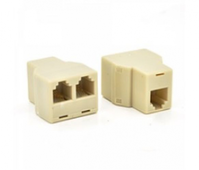 Розгалужувач RJ45 8P8C мама/2 Х мама RJ45 для розгалуження кабелю, білий