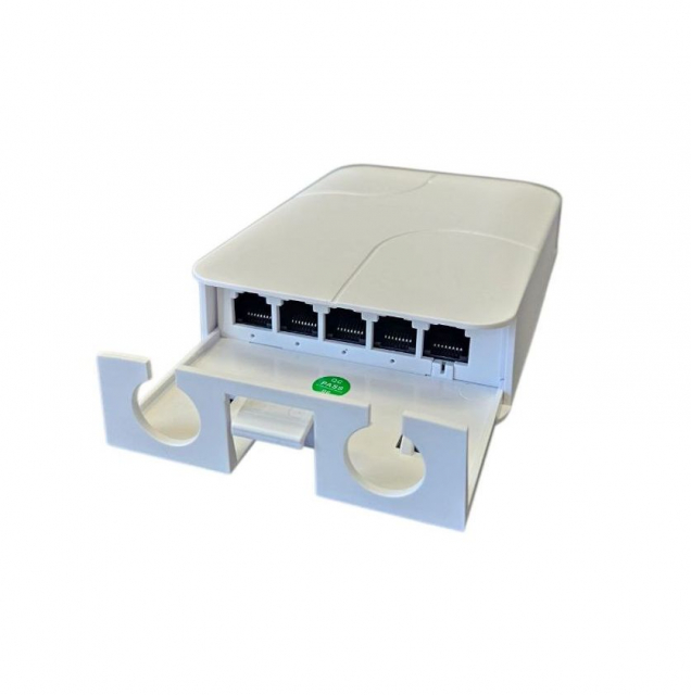 PoE-розширювач UTex UT-W14A IP65 ( Вхід -1 PoE порт 90Вт / Вихід- 1-3 PoE порти макс 30Вт, 4-й порт макс 60Вт, 10/100Mbps, до 250м, габарити:130х90х30мм)