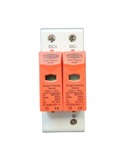 Пристрій захисту від імпульсних перенапруг TOMZN TOV1-PV 2P 20-40kA DC600V