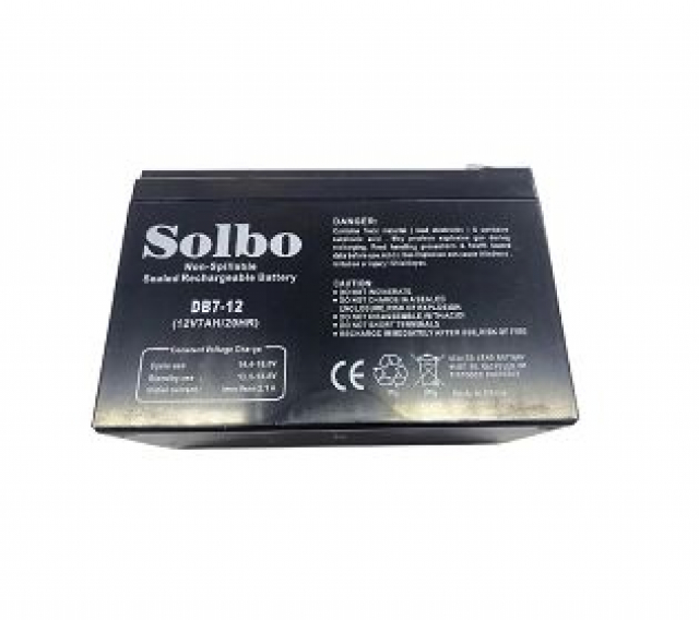 Акумулятор електричний Solbo DB7-12 розмір 151*65*94*100мм