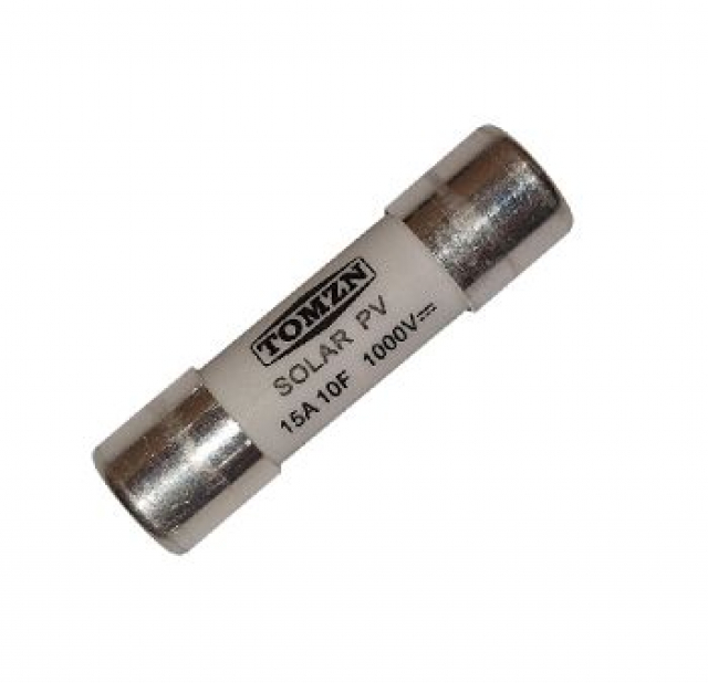 Запобіжник TOMZN FUSE 15A DC 1000V для захисту сонячної системи 10x38