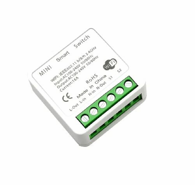 Wi-Fi реле mini Tuya MINI 220В/16A (Розміри: 40 * 40 * 20 мм)