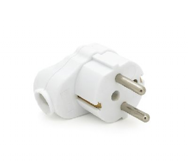 Вилка із заземленням кутова з кільцем, розбірна SQ-GP-003, 16А 220V